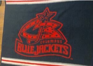 Vintage biederlack Stadium THROW BLANKET HOCKEY NHL Columbus Blue jackets RARE